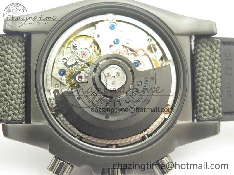 Chronomat 44mm Blacksteel GF 1:1 Special Edition Black Dial on Black Rubber Strap A Bold 5614