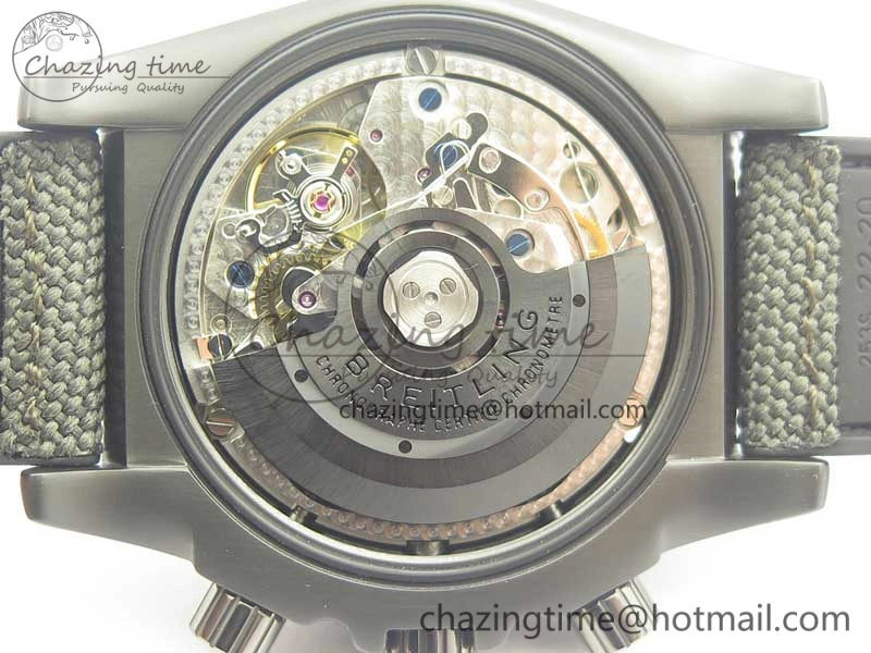 Chronomat 44mm Blacksteel GF 1:1 Special Edition Black Dial on Black Rubber Strap A Bold 5614