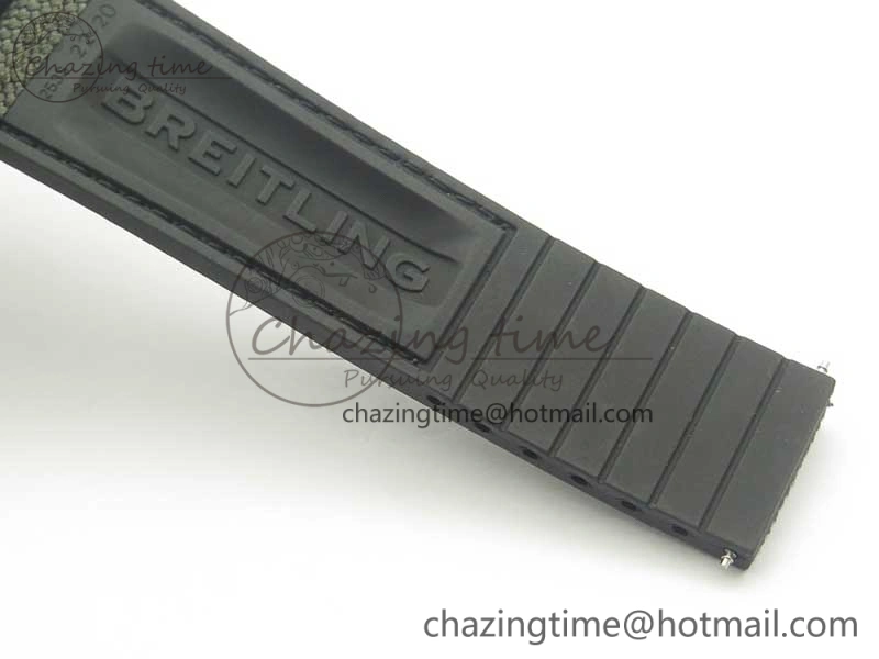 Chronomat 44mm Blacksteel GF 1:1 Special Edition Black Dial on Black Rubber Strap A Bold 5614