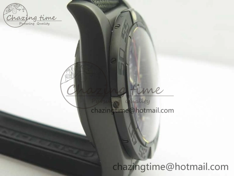 Chronomat 44mm Blacksteel GF 1:1 Special Edition Black Dial on Black Rubber Strap A Bold 5614