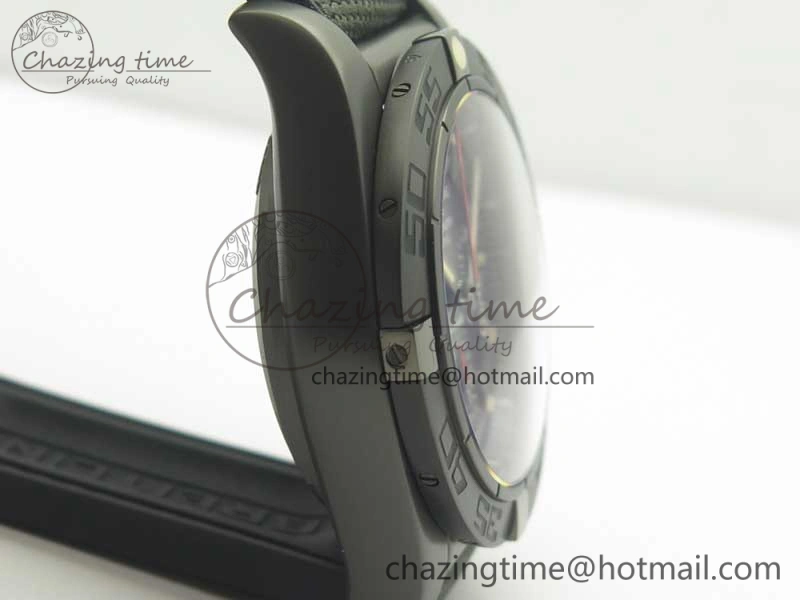 Chronomat 44mm Blacksteel GF 1:1 Special Edition Black Dial on Black Rubber Strap A Bold 5614