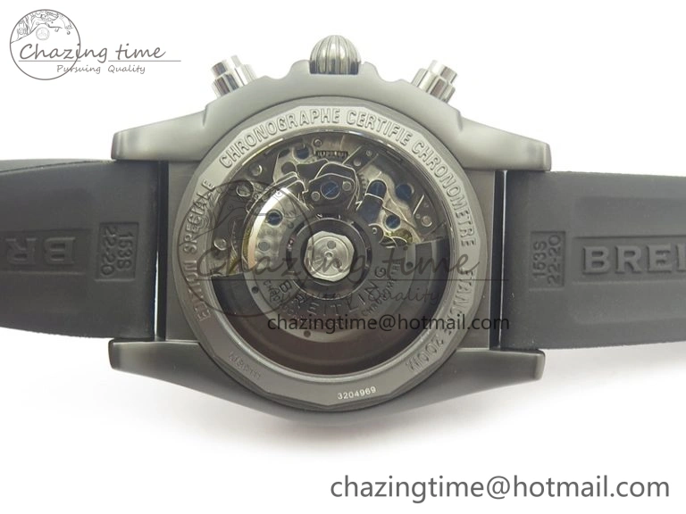Modern Chronomat 44mm Blacksteel GF 1:1 Special Edition Yellow Dial On Black Rubber Strap A 5642