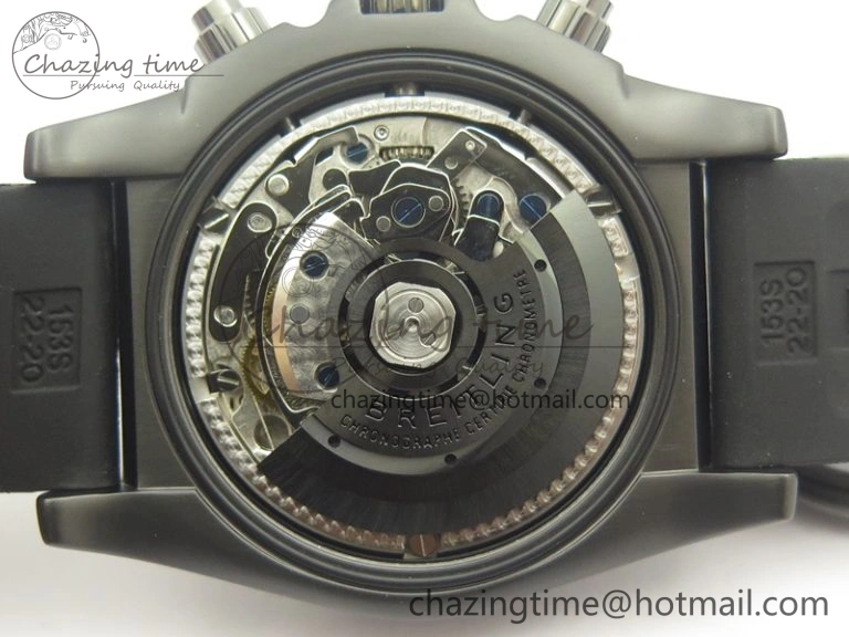 Modern Chronomat 44mm Blacksteel GF 1:1 Special Edition Yellow Dial On Black Rubber Strap A 5642