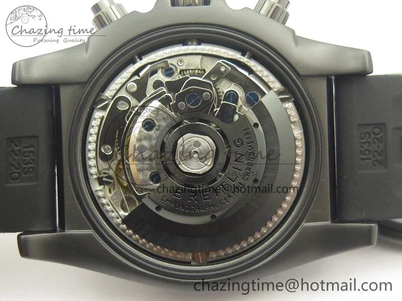 Modern Chronomat 44mm Blacksteel GF 1:1 Special Edition Yellow Dial On Black Rubber Strap A 5642