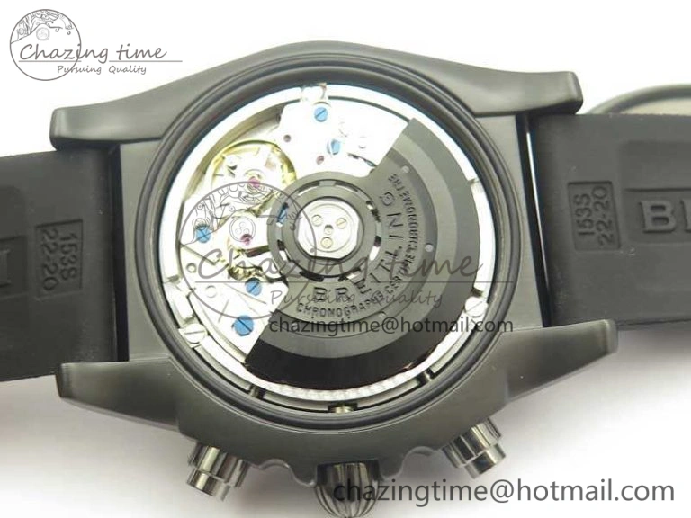 Modern Chronomat 44mm Blacksteel GF 1:1 Special Edition Yellow Dial On Black Rubber Strap A 5642