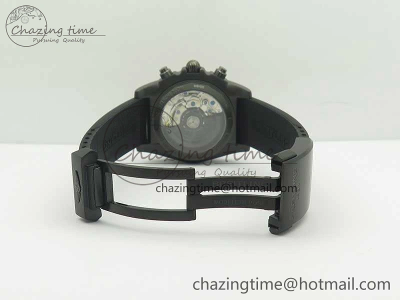 Modern Chronomat 44mm Blacksteel GF 1:1 Special Edition Yellow Dial On Black Rubber Strap A 5642