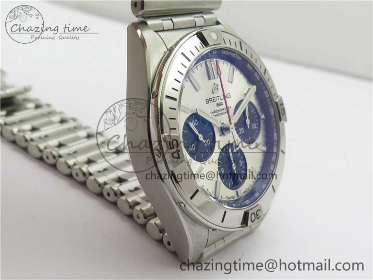 Chronomat B01 42mm SS GF 1:1 Best Edition White Dial on SS Bracelet A Bold 5544