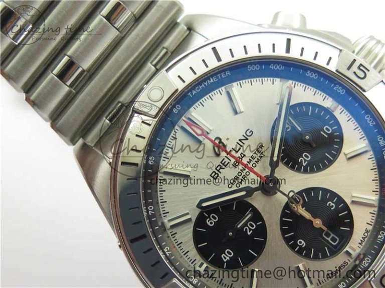 Chronomat B01 42mm SS GF 1:1 Best Edition White Dial on SS Bracelet A Bold 5544