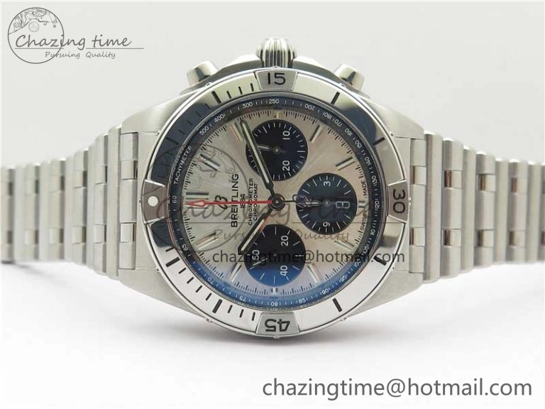 Chronomat B01 42mm SS GF 1:1 Best Edition White Dial on SS Bracelet A Bold 5544