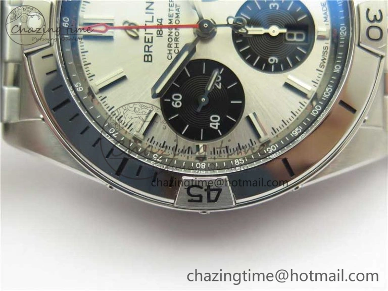 Chronomat B01 42mm SS GF 1:1 Best Edition White Dial on SS Bracelet A Bold 5544