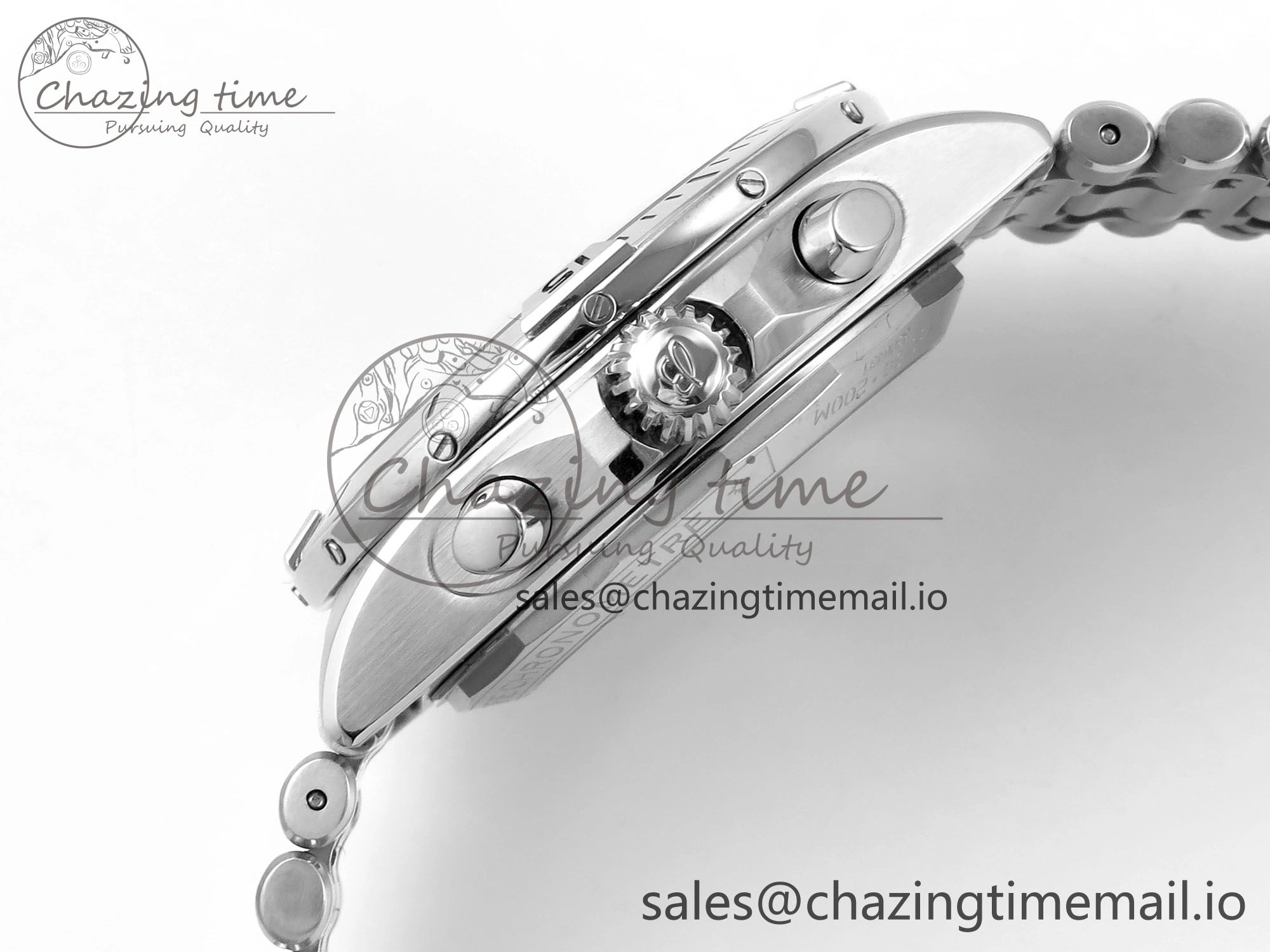 Lightweight Chronomat B01 42mm SS TF 1:1 Best Edition Black Silver Dial on SS Bracelet A7750 V 5466