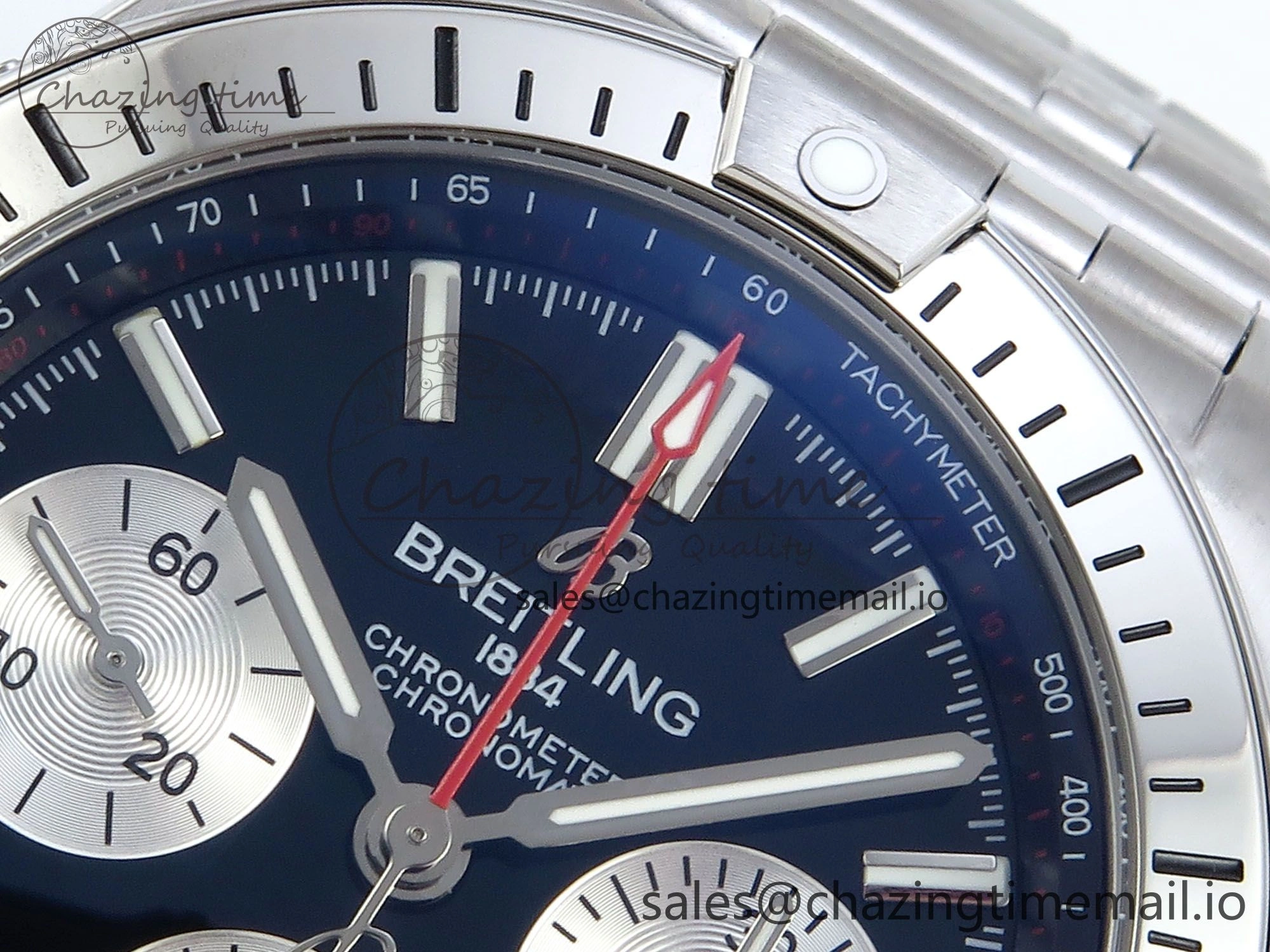 Lightweight Chronomat B01 42mm SS TF 1:1 Best Edition Black Silver Dial on SS Bracelet A7750 V 5466
