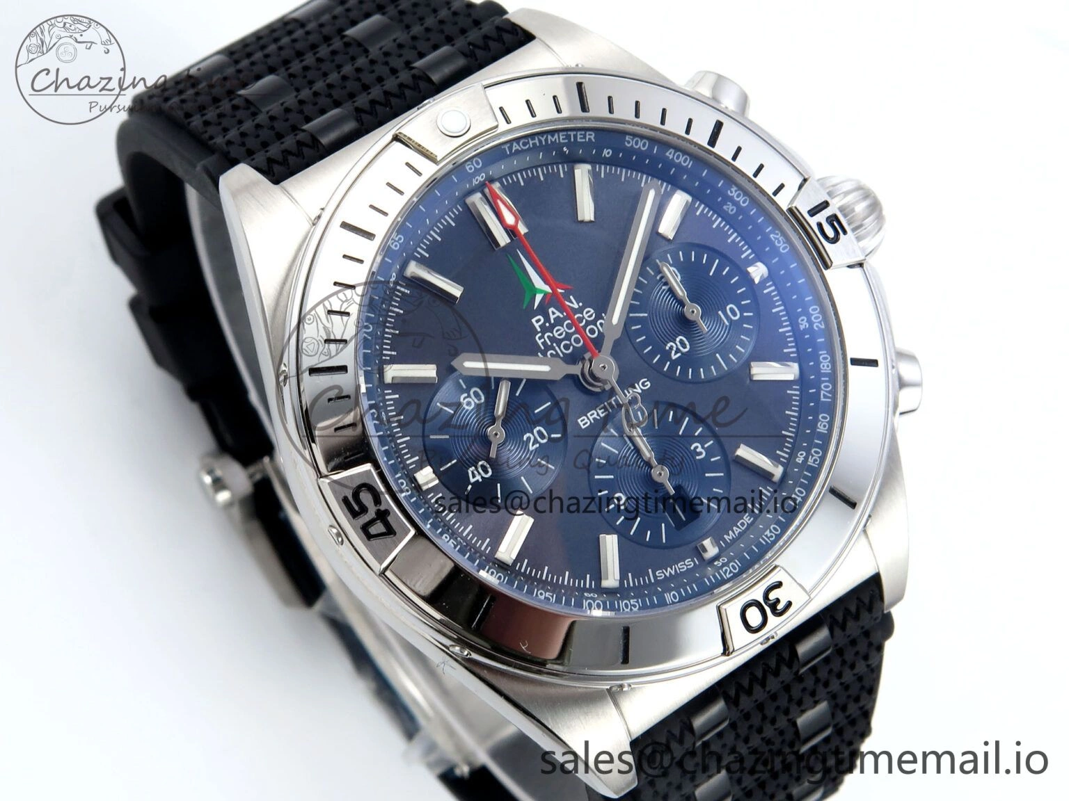 Chronomat B01 42mm SS TF 1:1 Best Edition Blue Dial on Black Rouleaux Strap A7750 V FreshLook 5440