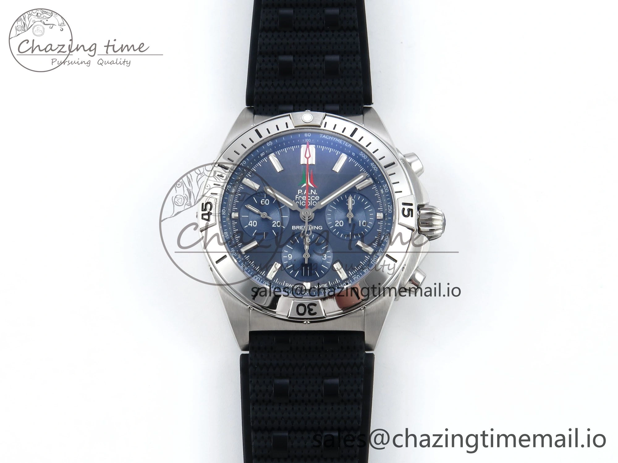 Chronomat B01 42mm SS TF 1:1 Best Edition Blue Dial on Black Rouleaux Strap A7750 V FreshLook 5440