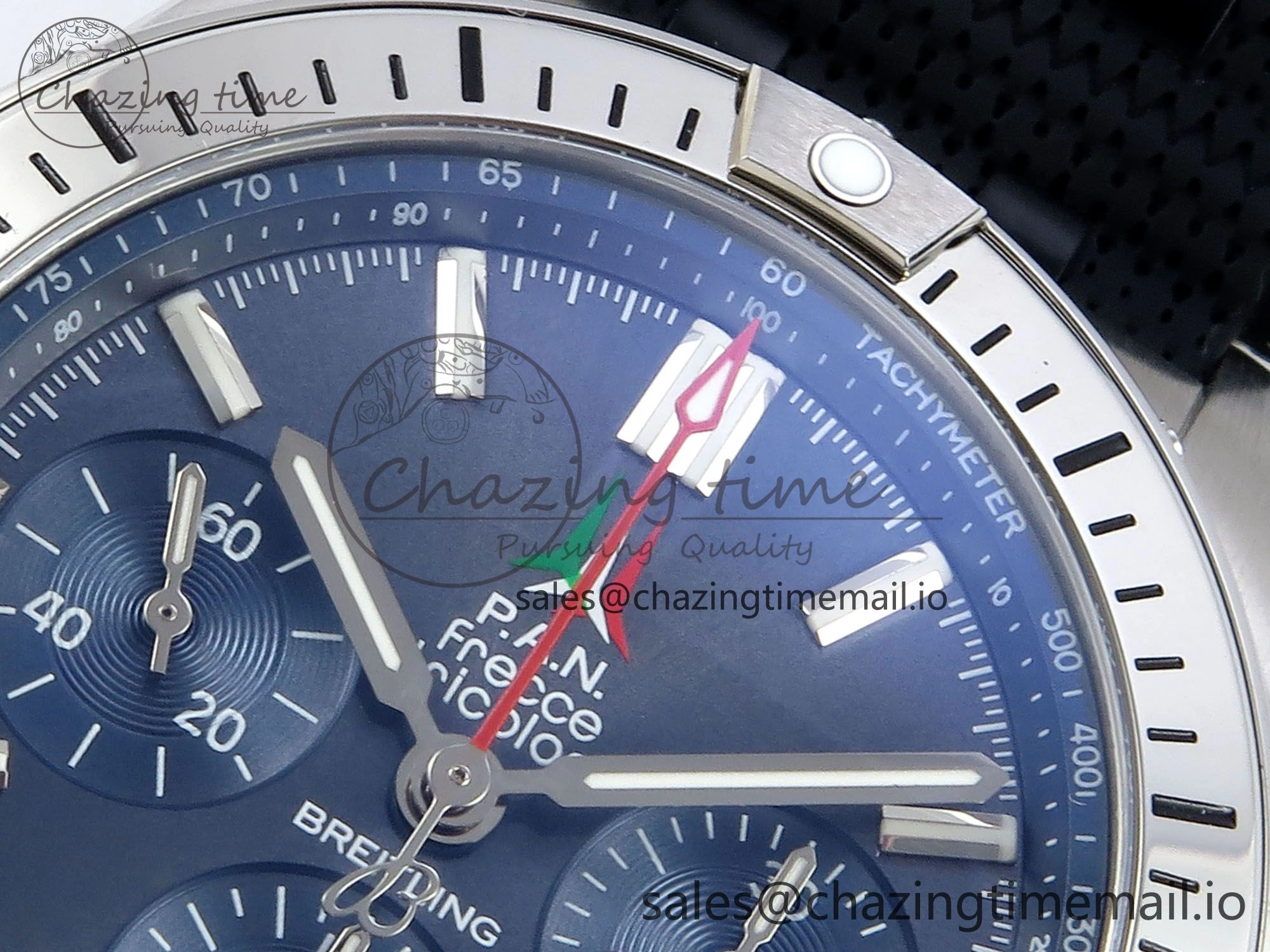 Chronomat B01 42mm SS TF 1:1 Best Edition Blue Dial on Black Rouleaux Strap A7750 V FreshLook 5440