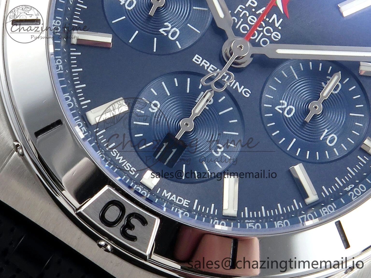 Chronomat B01 42mm SS TF 1:1 Best Edition Blue Dial on Black Rouleaux Strap A7750 V FreshLook 5440