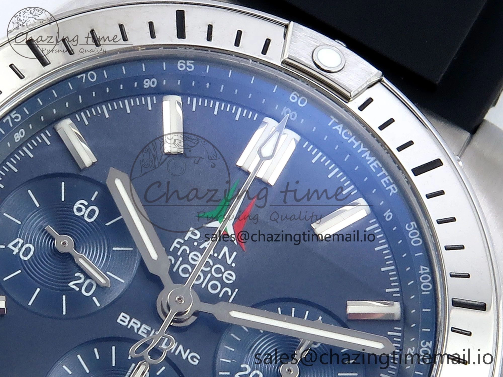 Unisex Chronomat B01 42mm SS TF 1:1 Best Edition Blue Dial on Black Rubber Strap A7750 V 5451