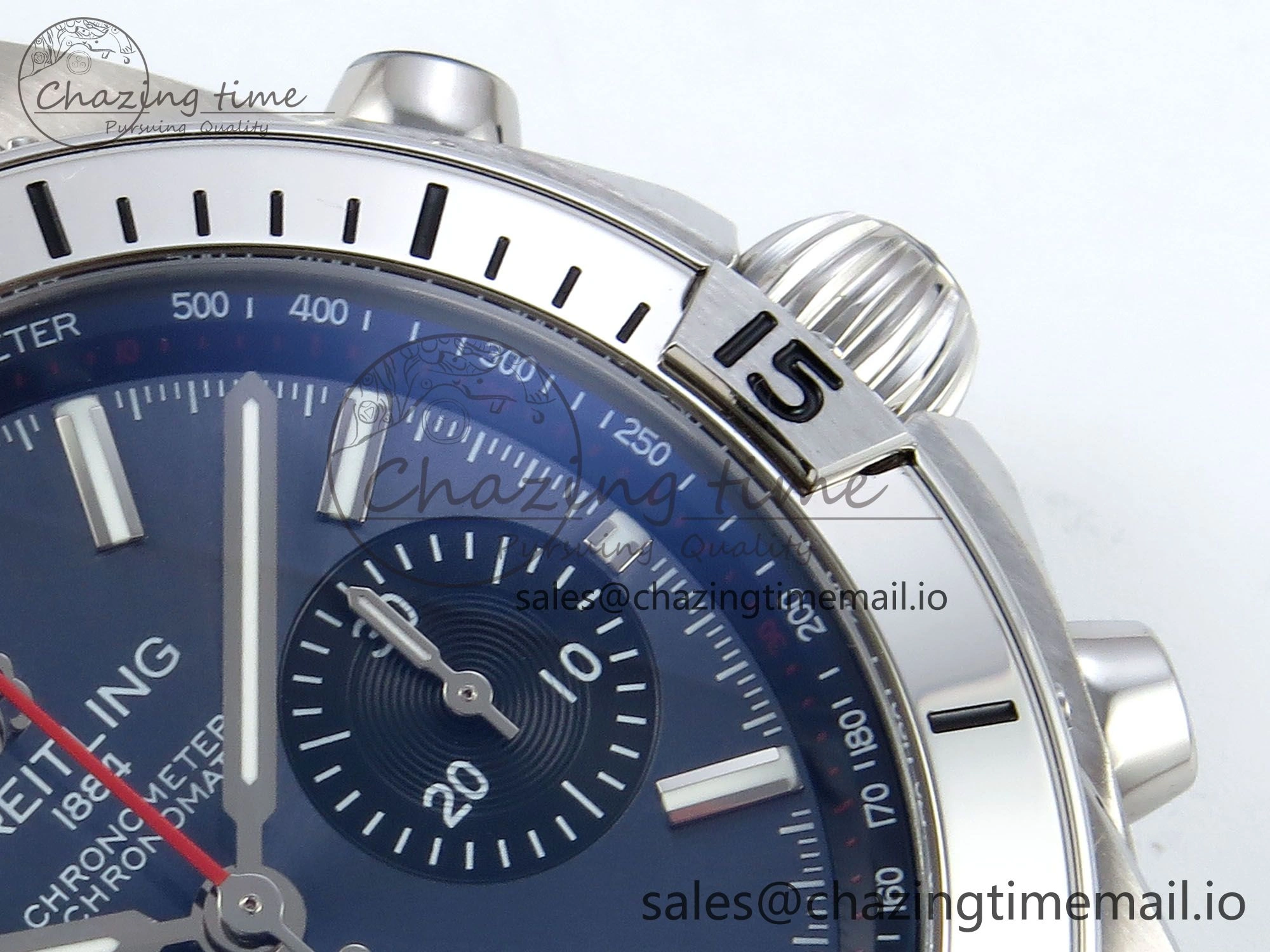 BestValue Chronomat B01 42mm SS TF 1:1 Best Edition Blue Dial on Blue Rouleaux Strap A7750 V 5439