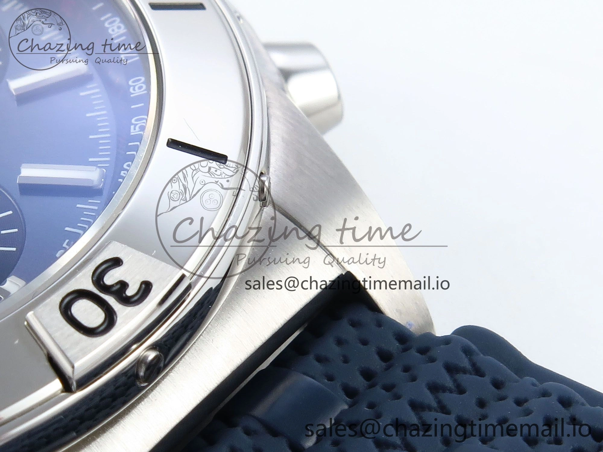 BestValue Chronomat B01 42mm SS TF 1:1 Best Edition Blue Dial on Blue Rouleaux Strap A7750 V 5439