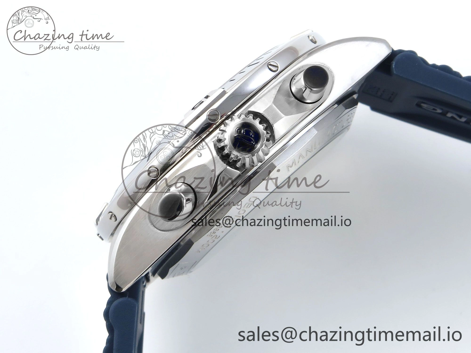 BestValue Chronomat B01 42mm SS TF 1:1 Best Edition Blue Dial on Blue Rouleaux Strap A7750 V 5439