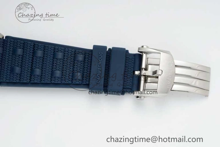 WaterResistant Chronomat B01 42mm SS TF 1:1 Best Edition Blue Dial on Blue Rubber Strap A 5525