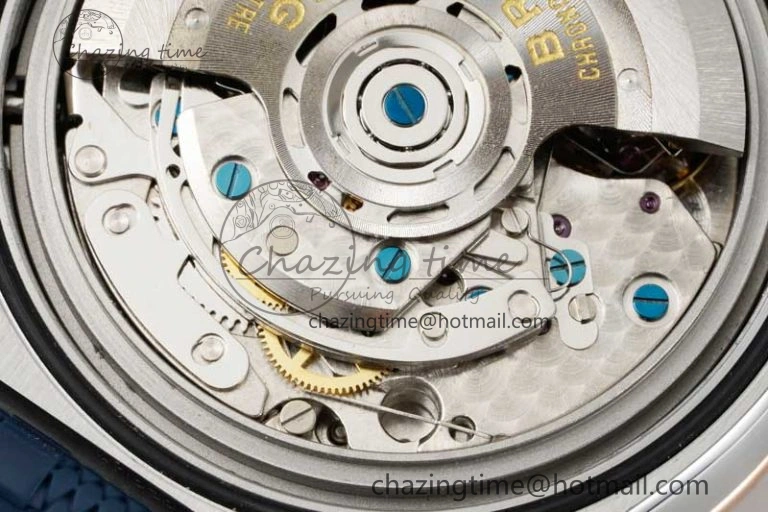 WaterResistant Chronomat B01 42mm SS TF 1:1 Best Edition Blue Dial on Blue Rubber Strap A 5525