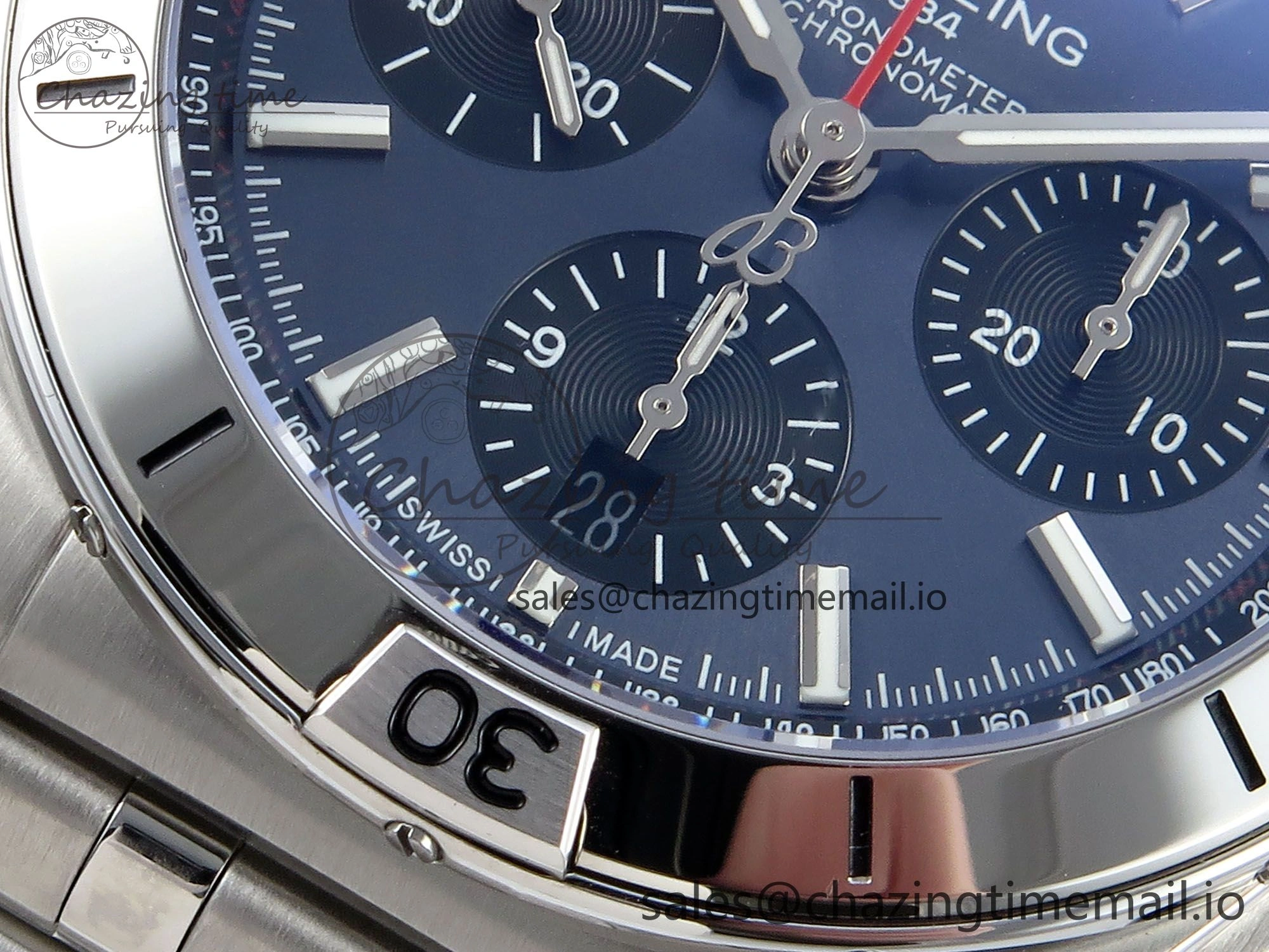 Comfortable Chronomat B01 42mm SS TF 1:1 Best Edition Blue Dial on SS Bracelet A7750 V 5463