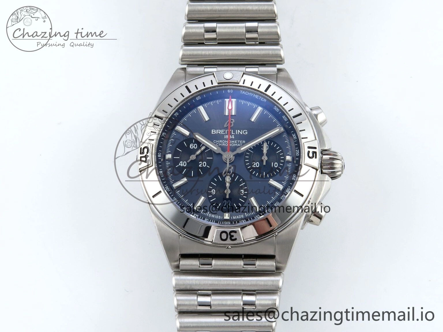 Comfortable Chronomat B01 42mm SS TF 1:1 Best Edition Blue Dial on SS Bracelet A7750 V 5463