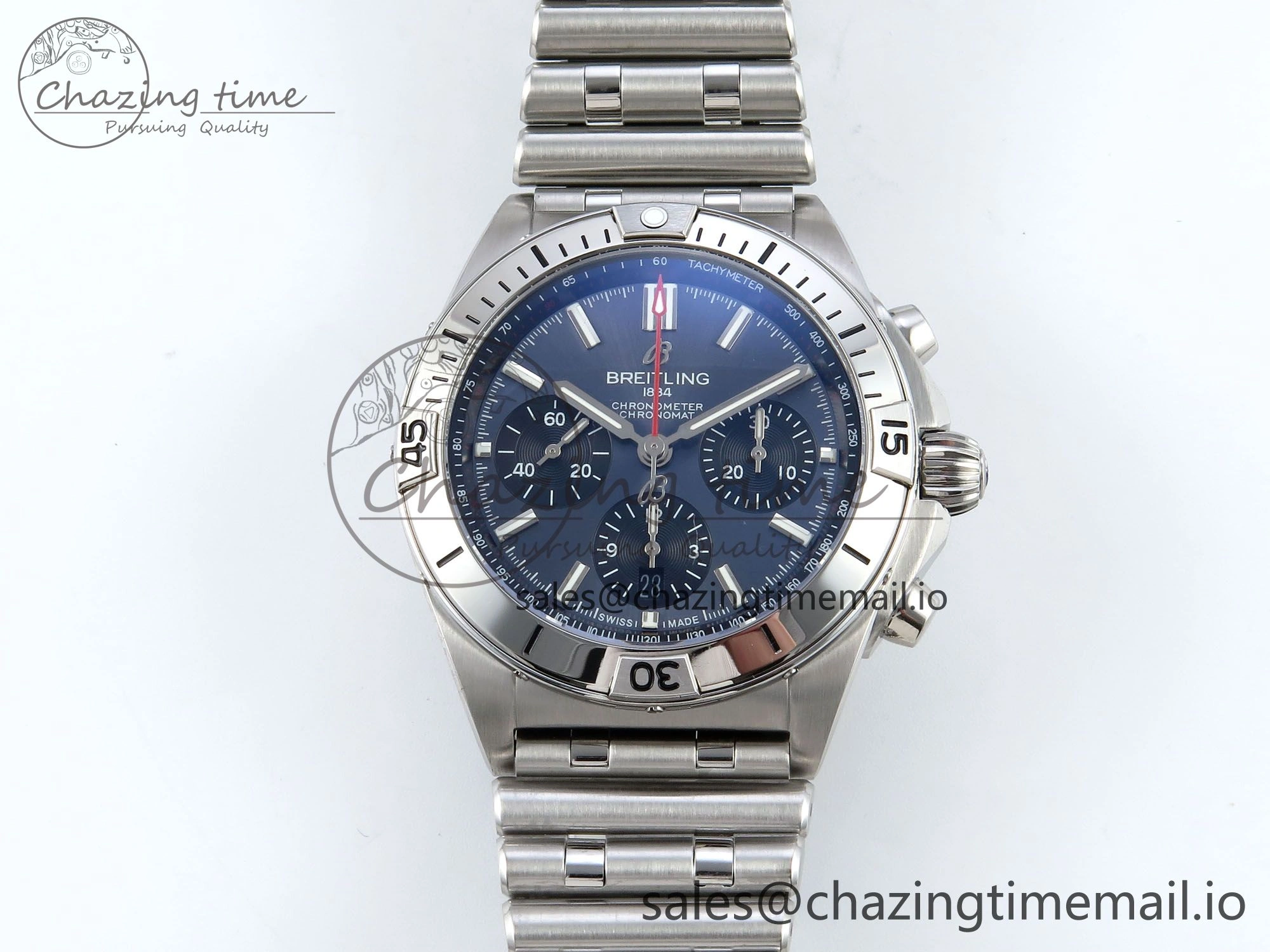 Comfortable Chronomat B01 42mm SS TF 1:1 Best Edition Blue Dial on SS Bracelet A7750 V 5463