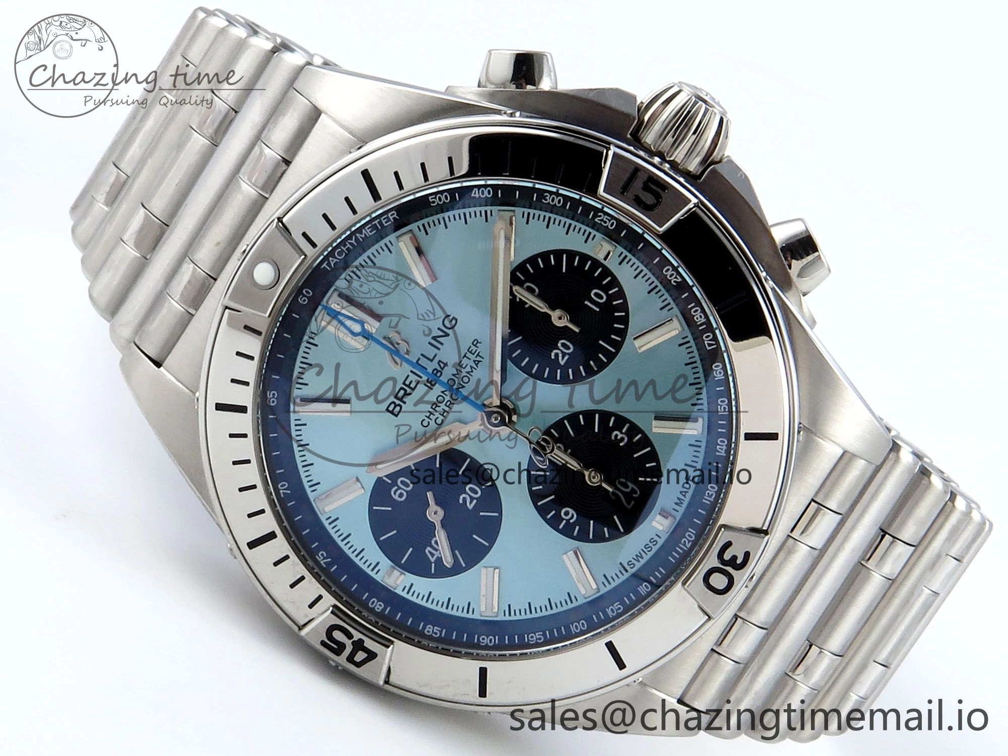 Chronomat B01 42mm SS TF 1:1 Best Edition Blue Black Dial on SS Bracelet A7750 V Refined 5464