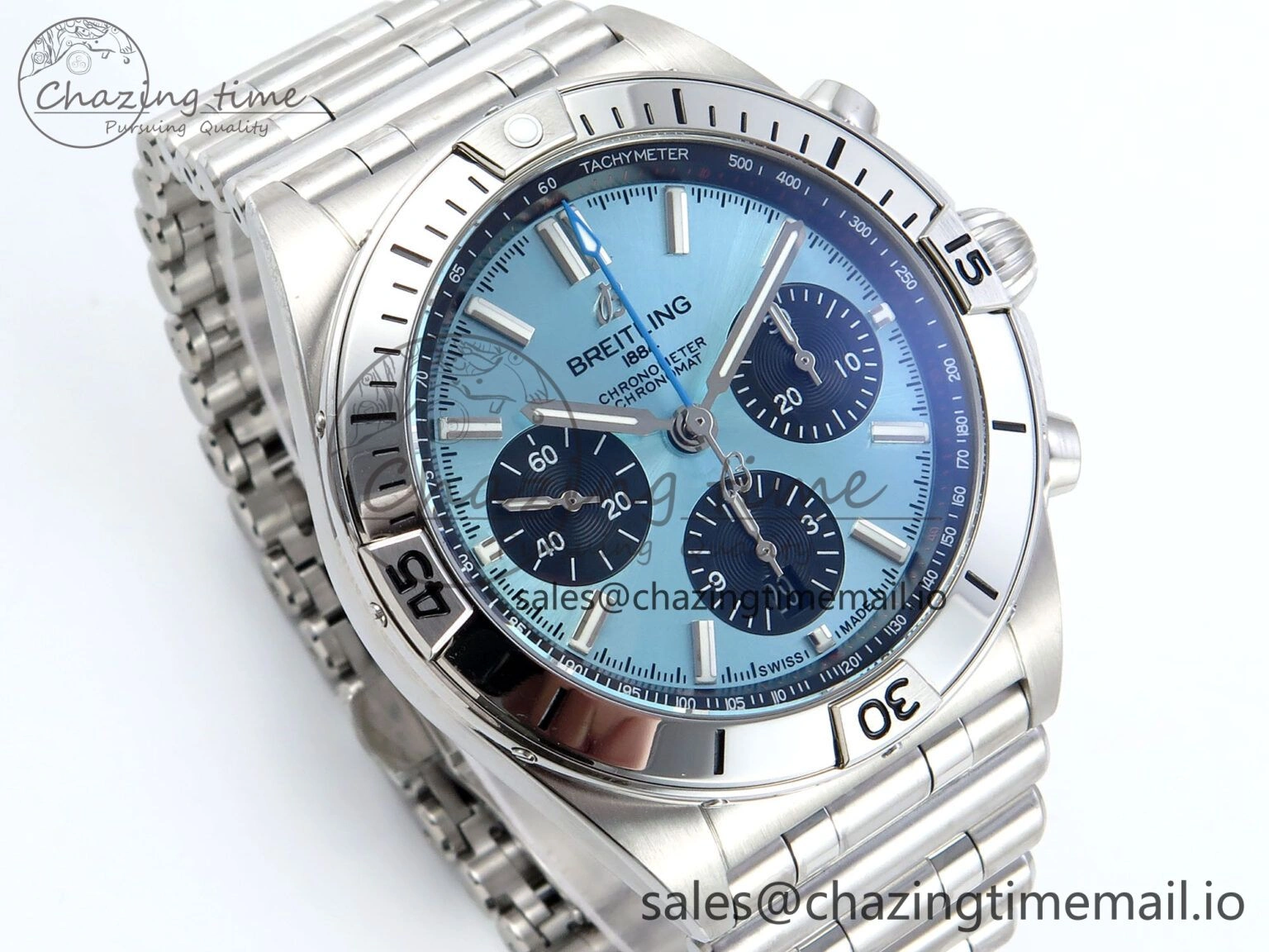 Chronomat B01 42mm SS TF 1:1 Best Edition Blue Black Dial on SS Bracelet A7750 V Refined 5464