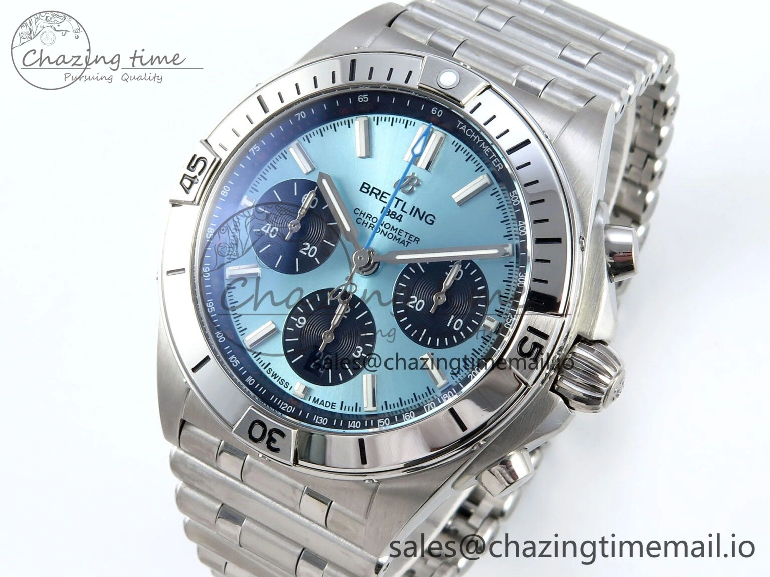 Chronomat B01 42mm SS TF 1:1 Best Edition Blue Black Dial on SS Bracelet A7750 V Refined 5464