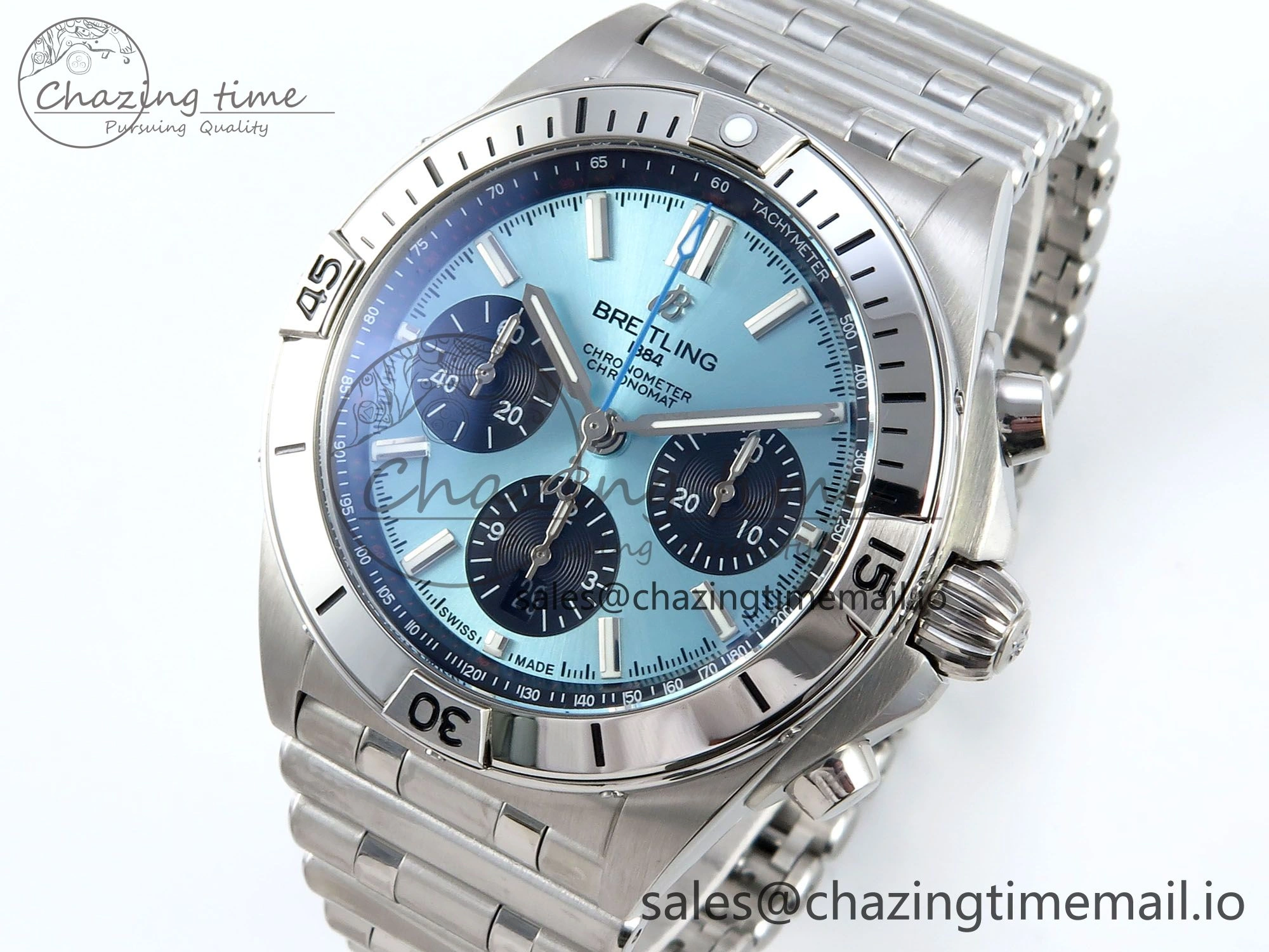 Chronomat B01 42mm SS TF 1:1 Best Edition Blue Black Dial on SS Bracelet A7750 V Refined 5464