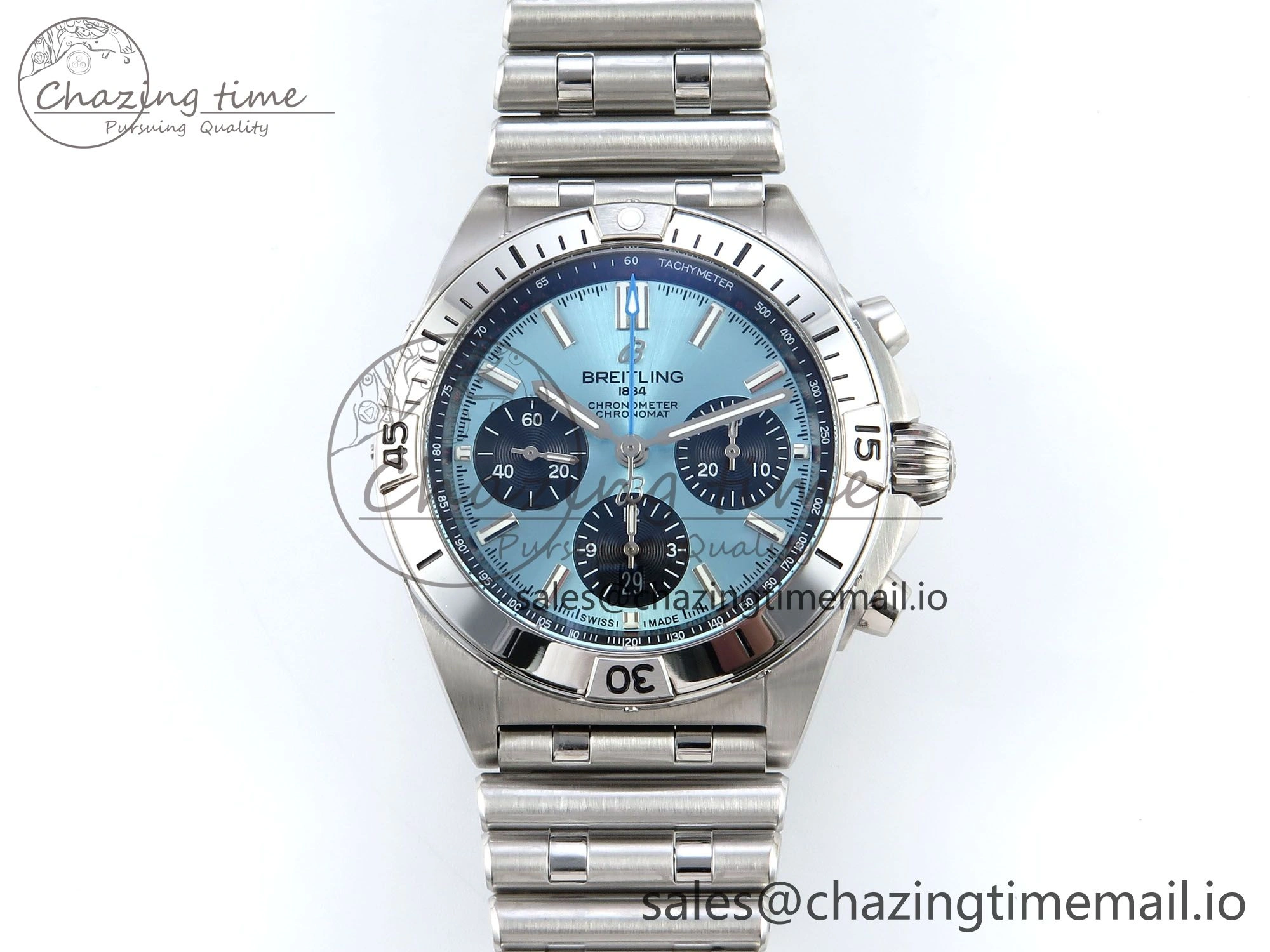 Chronomat B01 42mm SS TF 1:1 Best Edition Blue Black Dial on SS Bracelet A7750 V Refined 5464