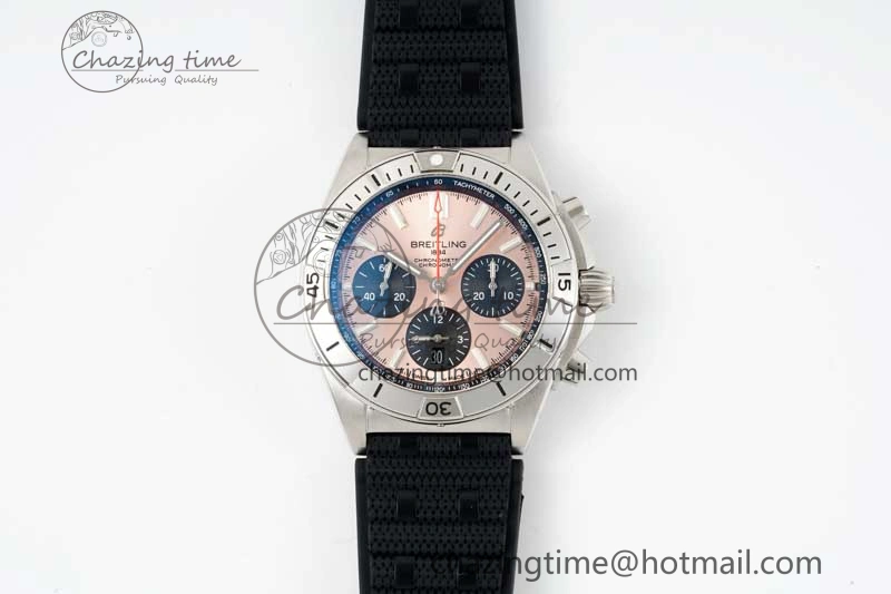 Chronomat B01 42mm SS TF 1:1 Best Edition Brown Dial on Black Rubber Strap A Bright 5539