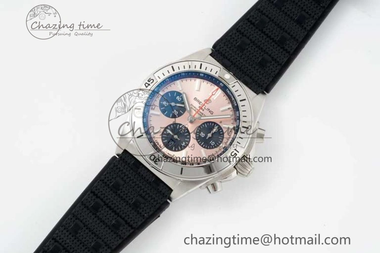Chronomat B01 42mm SS TF 1:1 Best Edition Brown Dial on Black Rubber Strap A Bright 5539