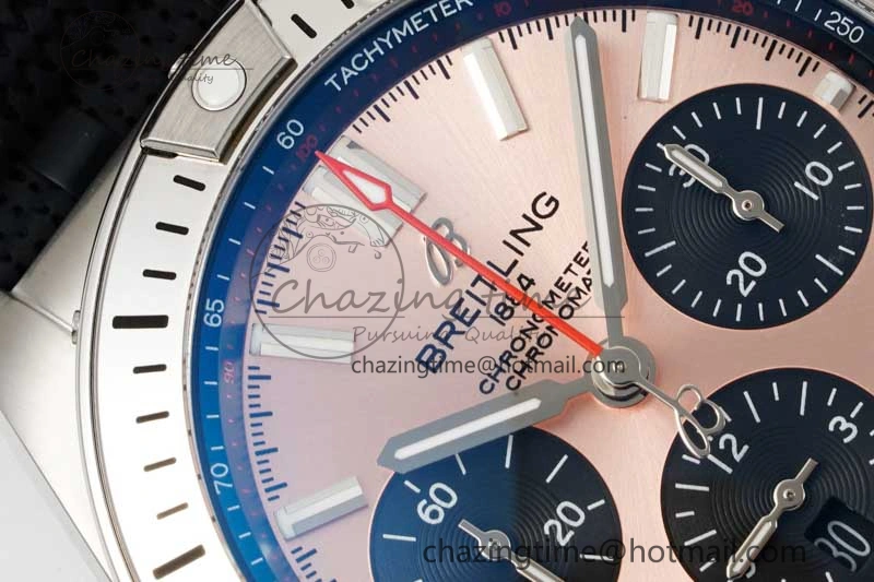 Chronomat B01 42mm SS TF 1:1 Best Edition Brown Dial on Black Rubber Strap A Bright 5539