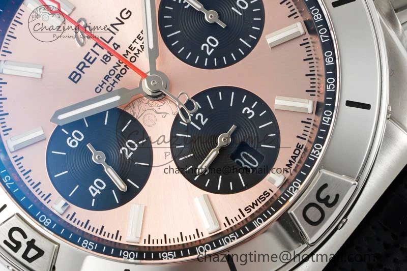 Chronomat B01 42mm SS TF 1:1 Best Edition Brown Dial on Black Rubber Strap A Bright 5539