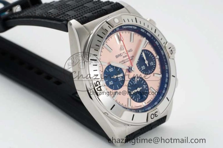 Chronomat B01 42mm SS TF 1:1 Best Edition Brown Dial on Black Rubber Strap A Bright 5539