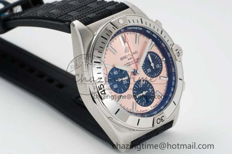 Chronomat B01 42mm SS TF 1:1 Best Edition Brown Dial on Black Rubber Strap A Bright 5539