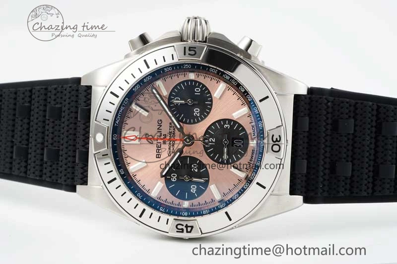 Chronomat B01 42mm SS TF 1:1 Best Edition Brown Dial on Black Rubber Strap A Bright 5539