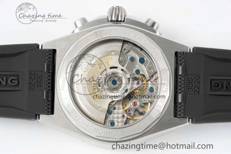 Chronomat B01 42mm SS TF 1:1 Best Edition Brown Dial on Black Rubber Strap A Bright 5539
