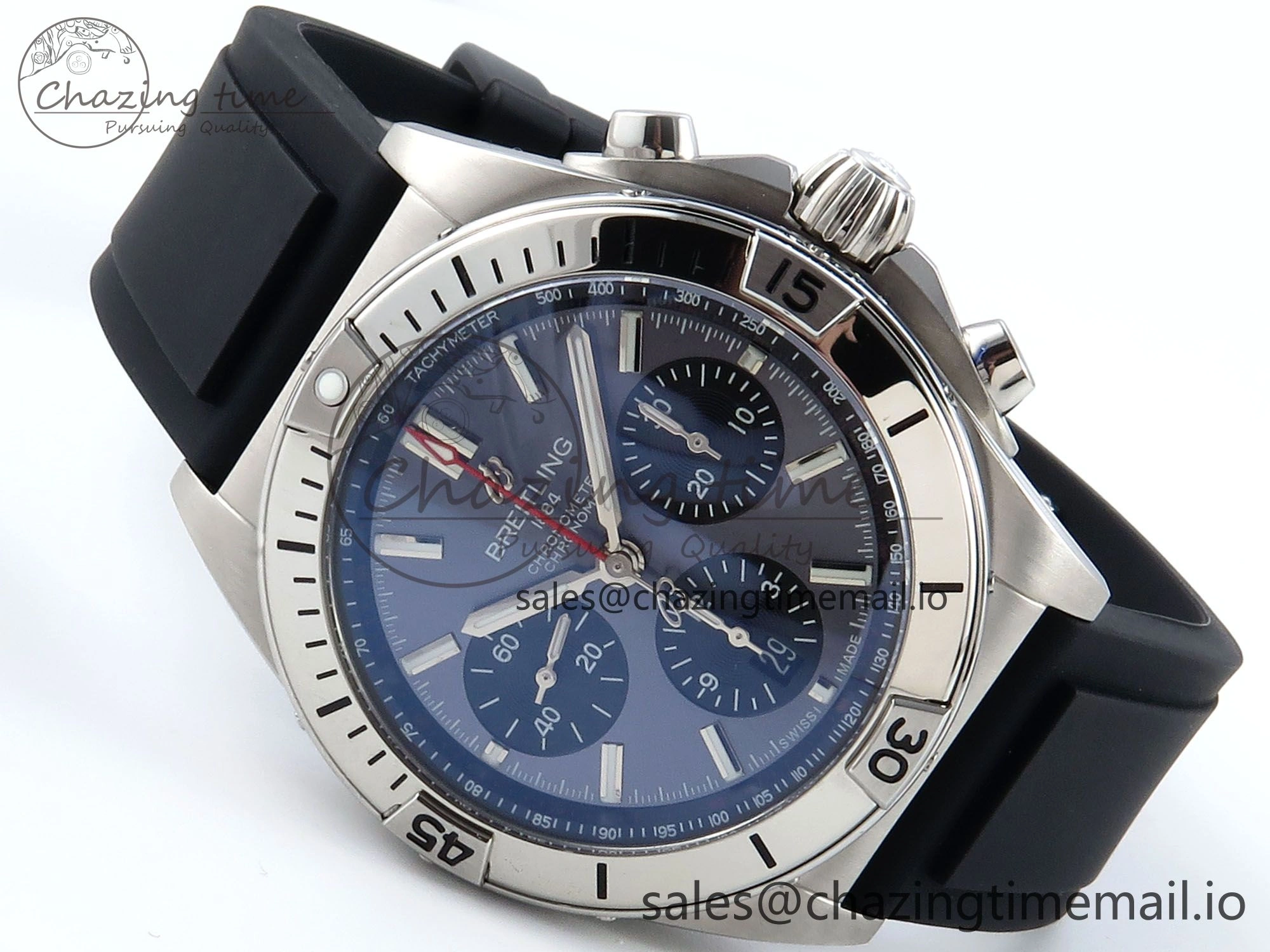 Chronomat B01 42mm SS TF 1:1 Best Edition Gray Dial on Black Rubber Strap A7750 V Contemporary 5444