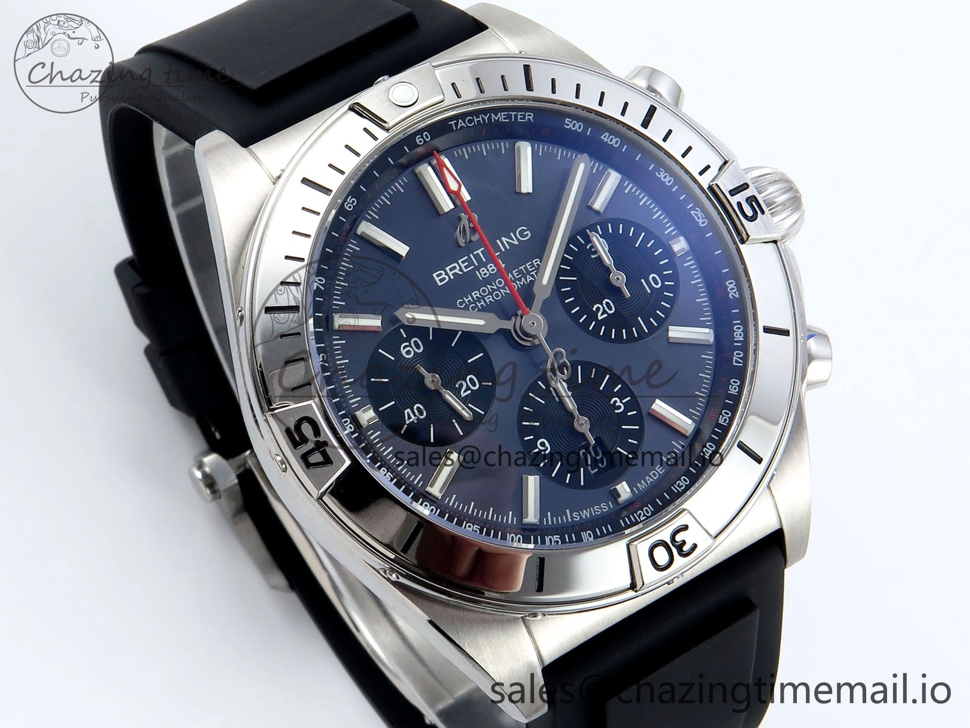 Chronomat B01 42mm SS TF 1:1 Best Edition Gray Dial on Black Rubber Strap A7750 V Contemporary 5444
