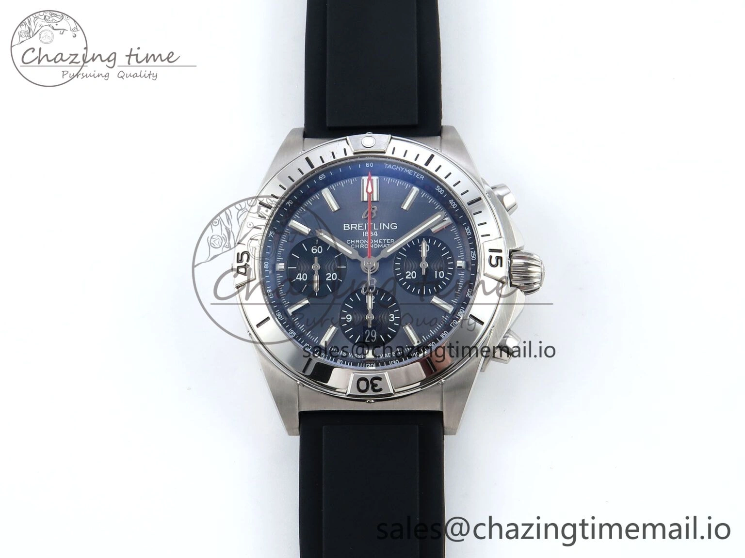 Chronomat B01 42mm SS TF 1:1 Best Edition Gray Dial on Black Rubber Strap A7750 V Contemporary 5444