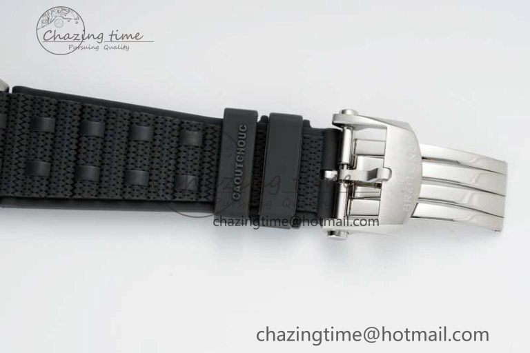 Compact Chronomat B01 42mm SS TF 1:1 Best Edition Green Dial on Black Rubber Strap A 5526