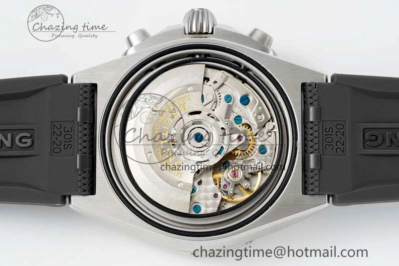 Compact Chronomat B01 42mm SS TF 1:1 Best Edition Green Dial on Black Rubber Strap A 5526