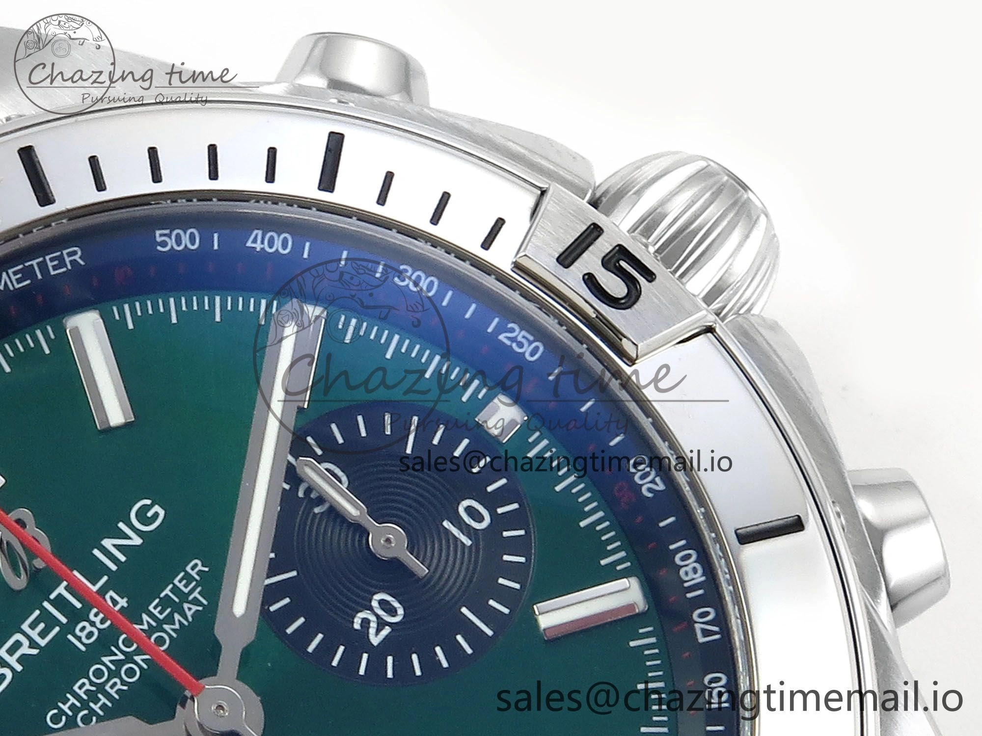 Chronomat B01 42mm SS TF 1:1 Best Edition Green Black Dial on Black Rubber Strap A7750 V Bold 5448