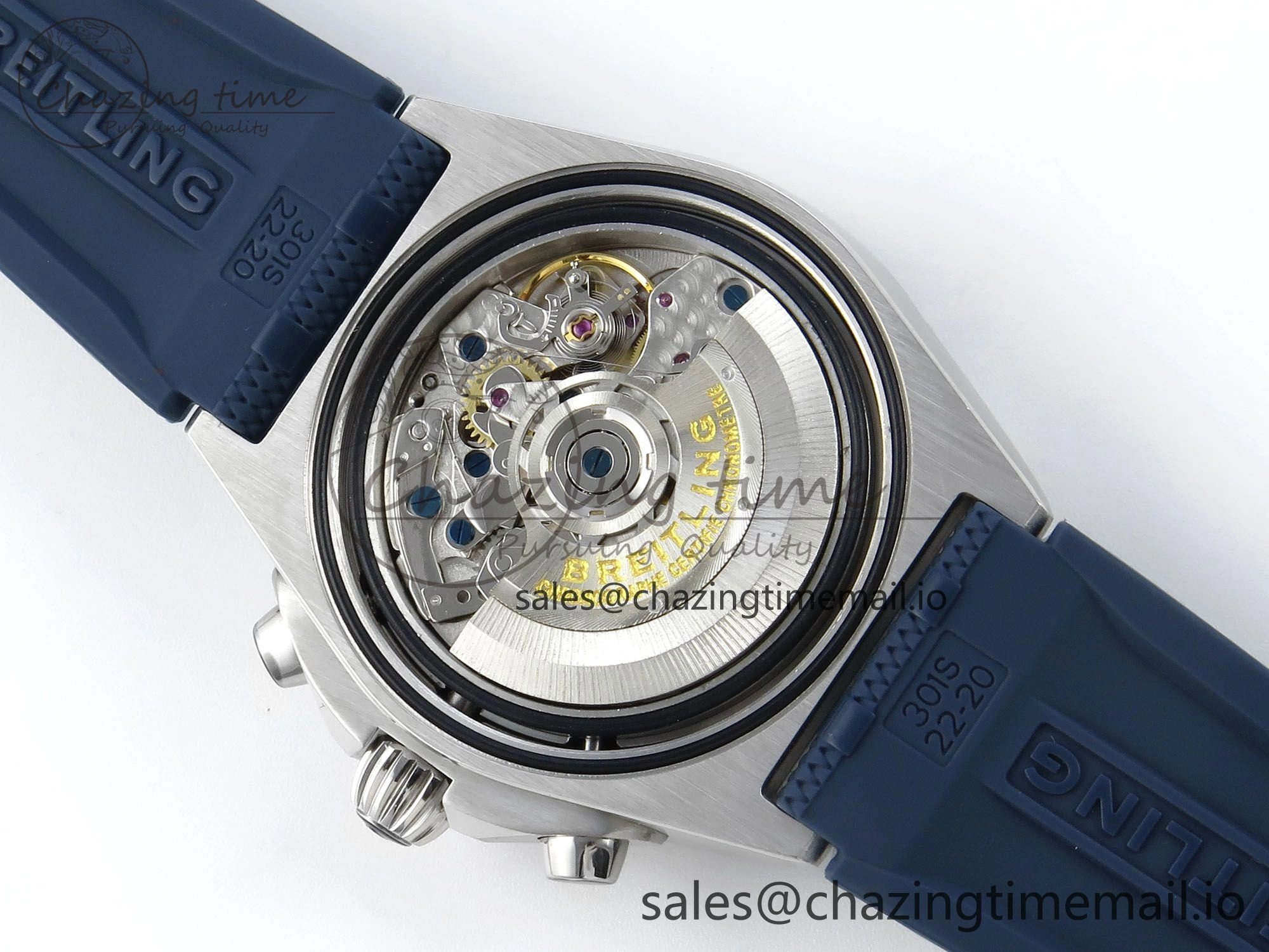Trendsetting Chronomat B01 42mm SS TF 1:1 Best Edition Green Black Dial on Blue Rouleaux Strap A7750 V 5437