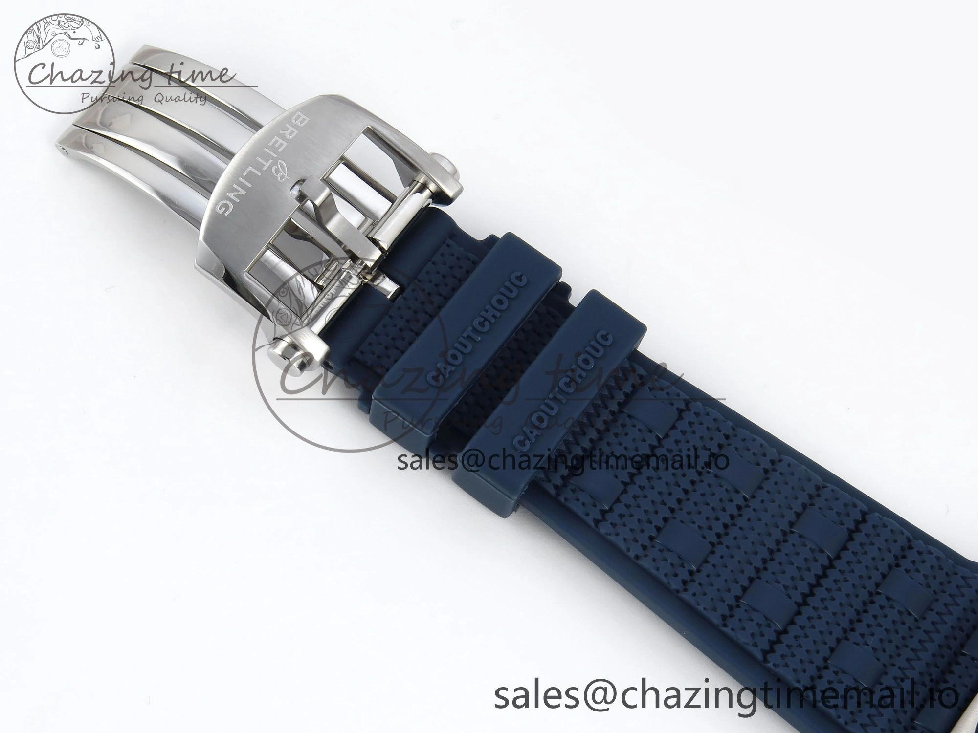 Trendsetting Chronomat B01 42mm SS TF 1:1 Best Edition Green Black Dial on Blue Rouleaux Strap A7750 V 5437